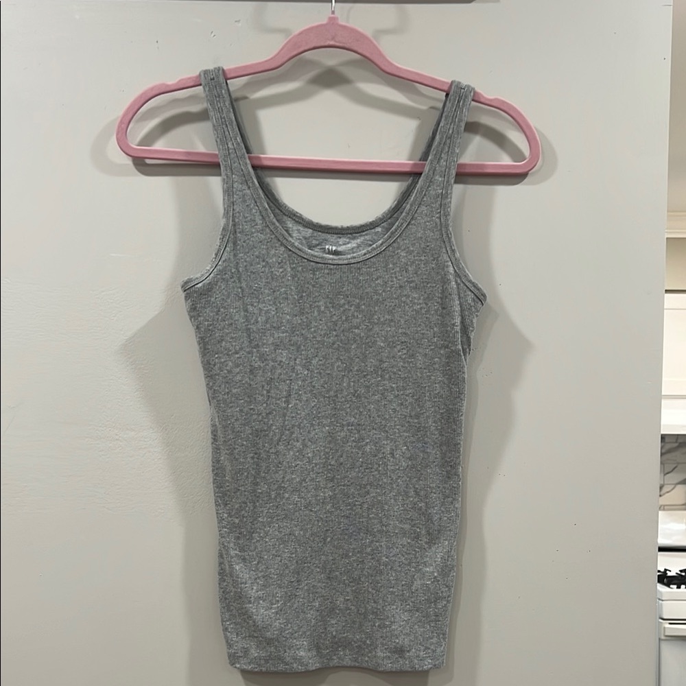 GAP Gray Fitted Sleeveless Tank Top